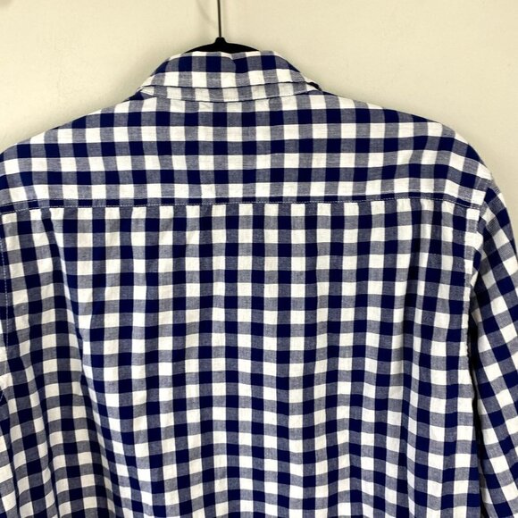 Wrangler Mens Blue Gingham Plaid Button Up L - Picture 5 of 7